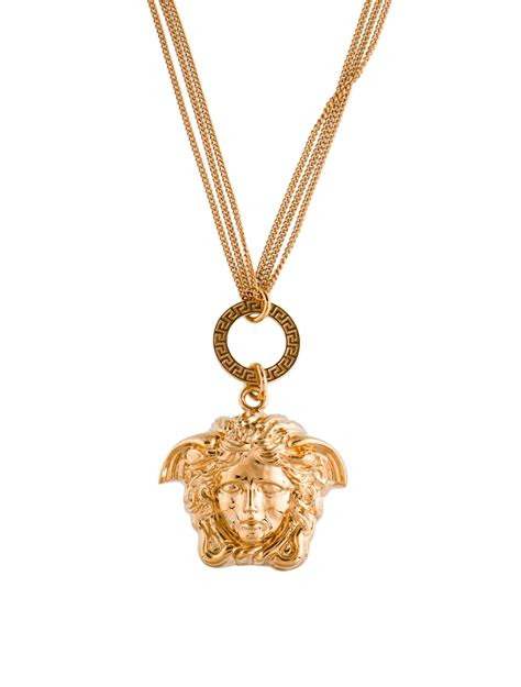 triple box chain versace medusa head medallion necklace|Versace medallion chain necklace.